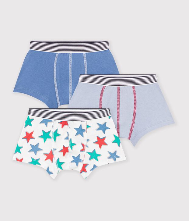 Lot de boxers enfant en coton imprim&eacute; &eacute;toiles multicouleur
