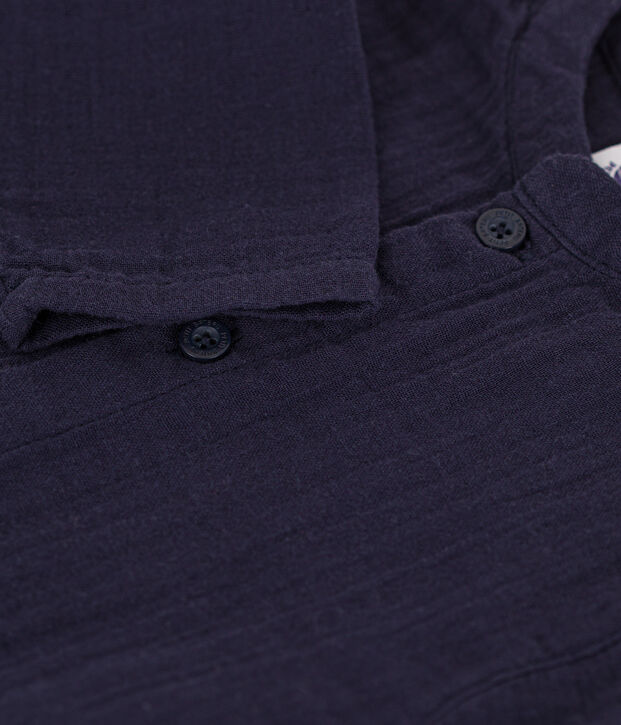 Chemise en gaze de coton b&eacute;b&eacute; bleu