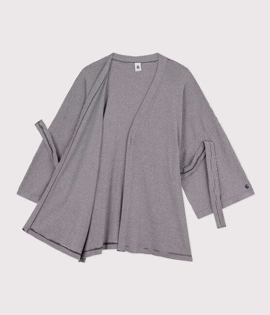 Kimono rayé femme bleu SMOKING/blanc MARSHMALLOW