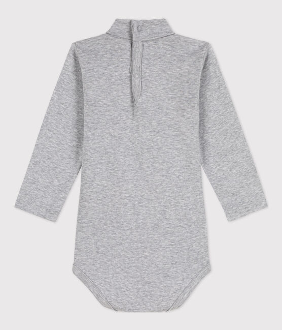 Body manches longues bébé col roulé en coton gris FUMEE CHINE