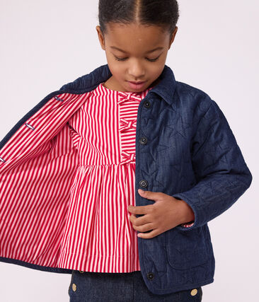 Veste enfant en denim uni motif étoiles