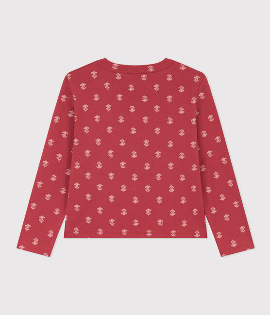Cardigan imprimé en coton enfant fille rose PAPI/beige AVALANCHE