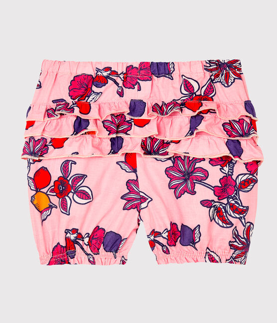 Culotte bloomer bébé fille imprimée rose MERVEILLE/blanc MULTICO