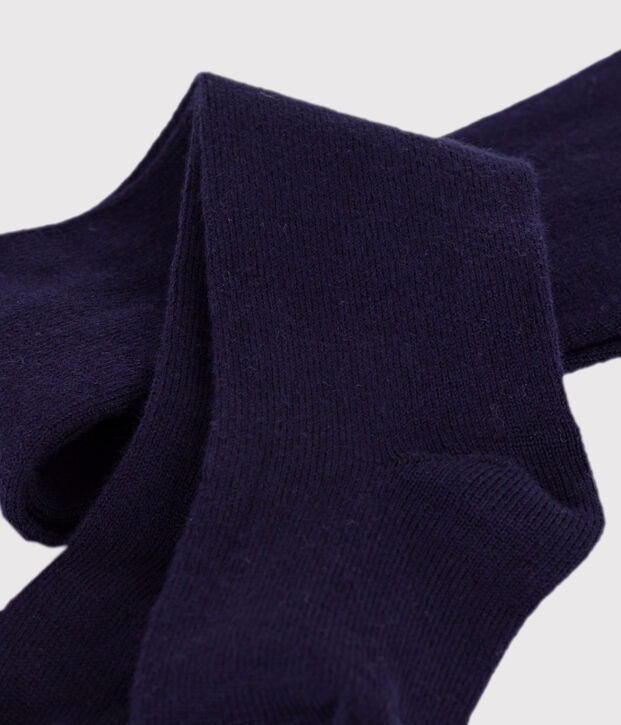 Collants b&eacute;b&eacute; en coton unis bleu