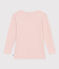 Tee shirt manches longues petite fille/petit garçon en laine et coton rose SALINE