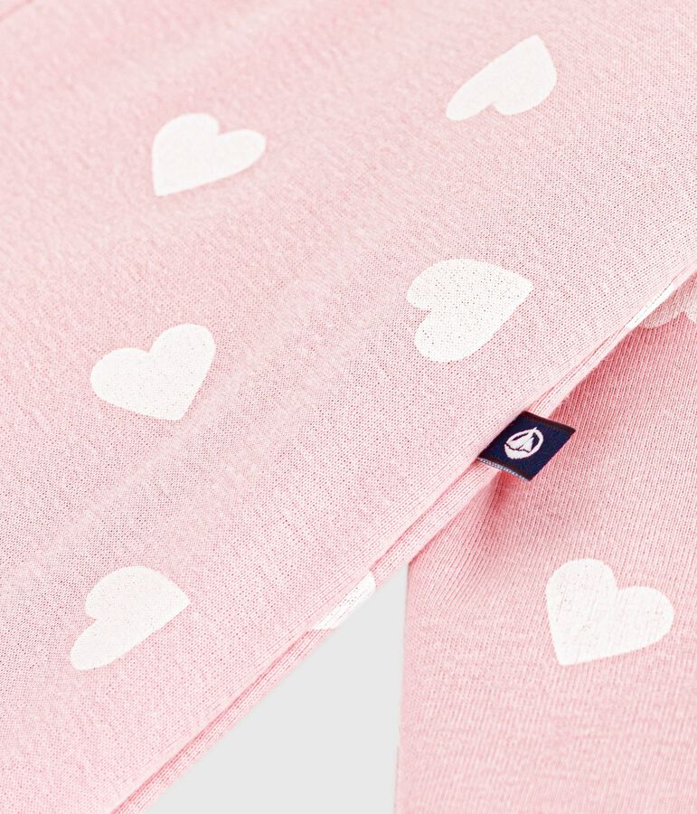 Combinaison ouatin&eacute;e b&eacute;b&eacute; en coton, imprim&eacute; c&oelig;urs rose JOLI/ MILK