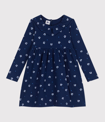 Robe enfant en coton manches longues fleurie