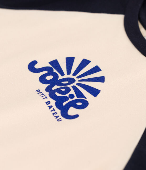 Tee-shirt imprimé en jersey enfant garçon blanc AVALANCHE/bleu SMOKING