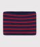Snood enfant en tricot &agrave; rayures doubl&eacute; polaire bleu/rouge