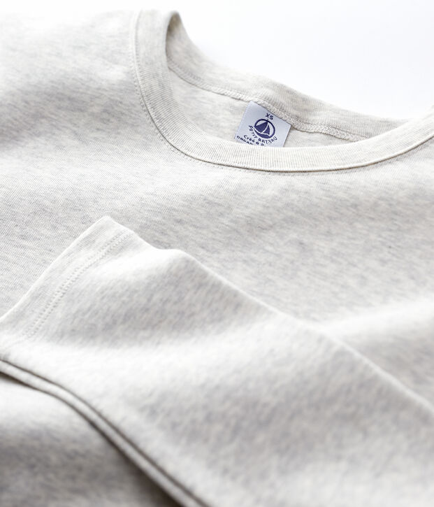 Tee-shirt L'ICONIQUE col rond en coton bio Femme gris chin&eacute; clair