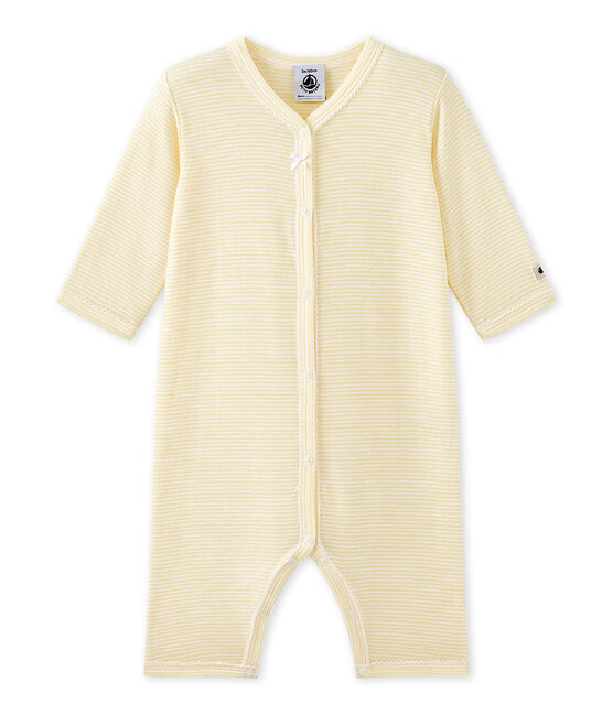 Dors bien sans pieds bébé fille rayé milleraies jaune TEMPETE/blanc MULTICO