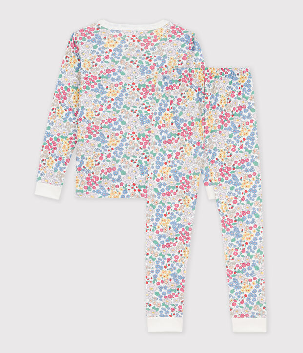 Pyjama tr&egrave;s ajust&eacute; enfant en coton imprim&eacute; multicouleur/rose/multicouleur