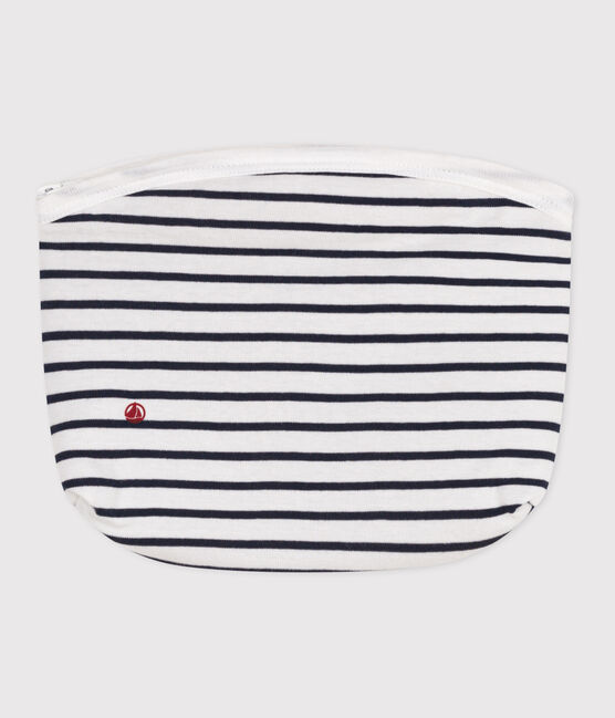 Pochette bébé en coton à rayures blanc MARSHMALLOW/bleu SMOKING
