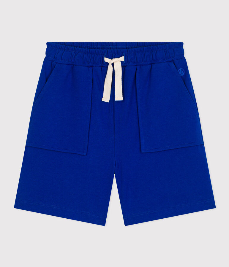 Short en coton enfant gar&ccedil;on bleu SURF