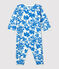 Dors-bien végétal bébé sans pieds en coton blanc MARSHMALLOW/bleu BRASIER