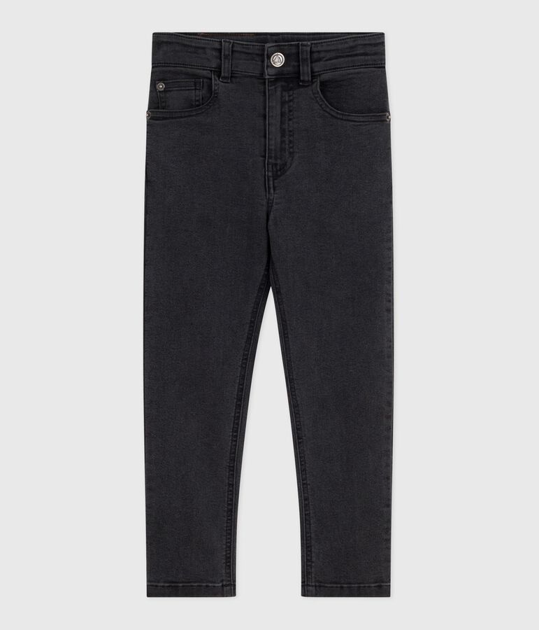 Pantalon enfant en denim noir NOIR DELAVE