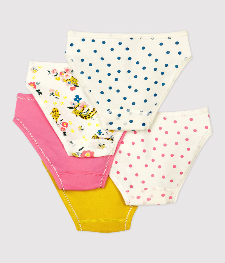 Lot de 5 culottes imprim&eacute; panth&egrave;re petite fille en coton multicouleur