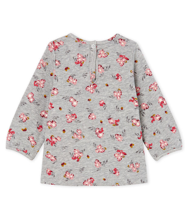 Blouse manches longues b&eacute;b&eacute; fille imprim&eacute;e gris/multicouleur