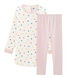Chemise de nuit manches longues à coeurs petite fille en jersey double face