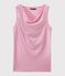 Top femme en lin irisé rose BABYLONE/gris ARGENT