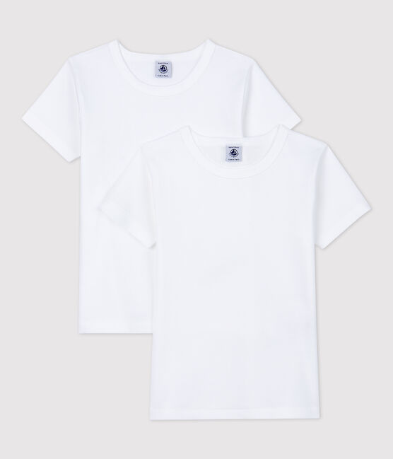 Lots de 2 tee-shirts manches courtes blancs petit garçon variante 1