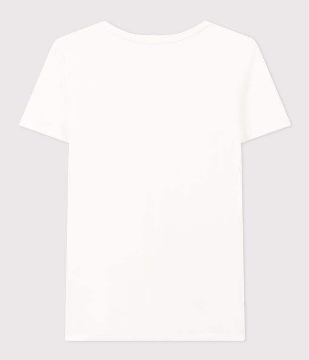 Tee-shirt LE DROIT col V en coton Femme blanc
