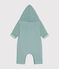 Combinaison longue ouatinée à capuche en coton bébé vert PAUL