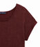 Tee shirt femme en lin brillant manches courtes rouge OGRE/jaune DORE