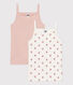 Lot de 2 chemises à bretelles fleurs en coton petite fille