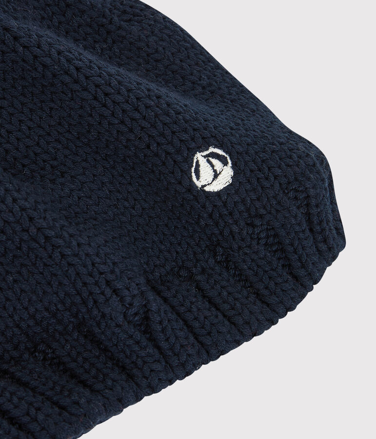 Bonnet enfant fille-gar&ccedil;on bleu