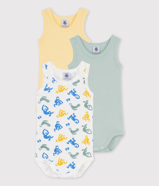 Lot de 3 bodies phosphorescents sans manches en coton variante 1