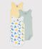 Lot de 3 bodies phosphorescents sans manches en coton variante 1