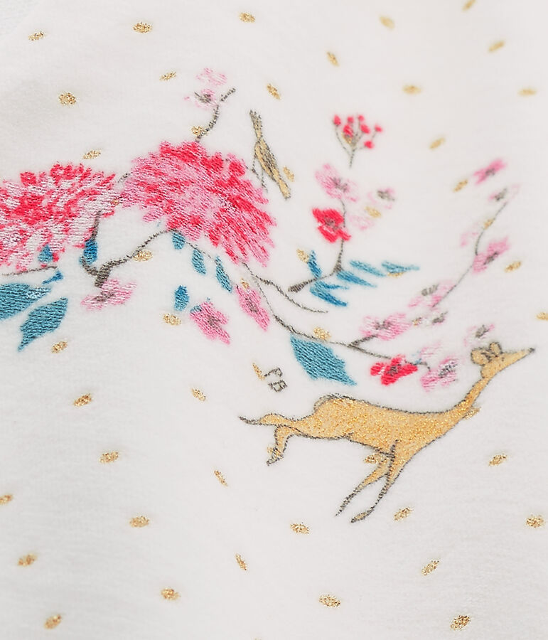 Chaussettes de No&euml;l fille blanc/jaune