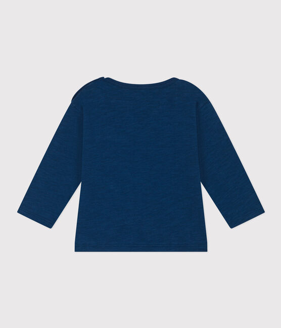 Tee-shirt manches longues en jersey flammé bébé bleu INCOGNITO