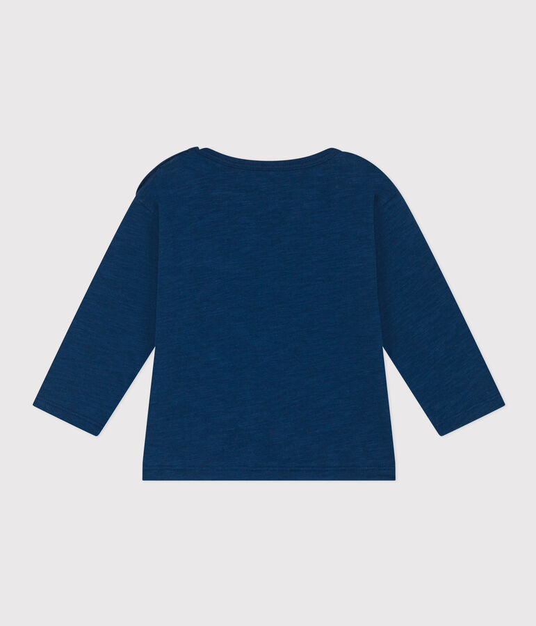 Tee-shirt manches longues en jersey flamm&eacute; b&eacute;b&eacute; bleu