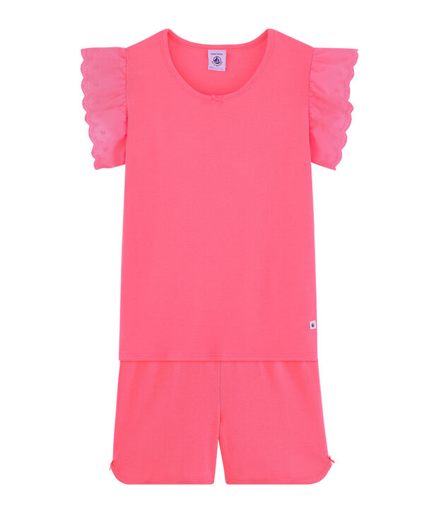 Pyjacourt petite fille en c&ocirc;te rose