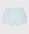 Short bébé fille en seersucker blanc MARSHMALLOW/bleu ACIER