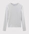 Tee shirt manches longues iconique femme gris BELUGA CHINE