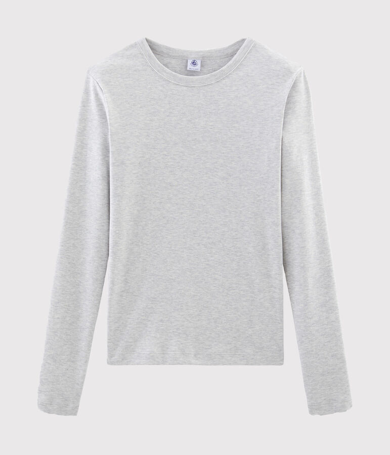Tee shirt manches longues iconique femme gris