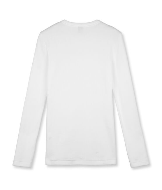 Tee shirt femme iconique en manche longues blanc ECUME