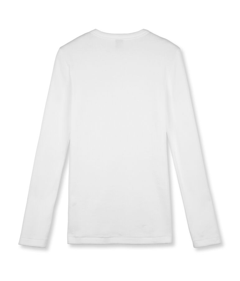 Tee shirt femme iconique en manche longues blanc ECUME