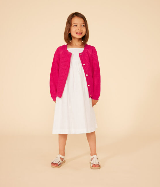 Cardigan en coton enfant fille rose DELHI