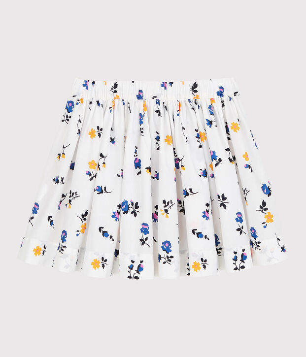 Jupe en popeline enfant fille blanc/multicouleur