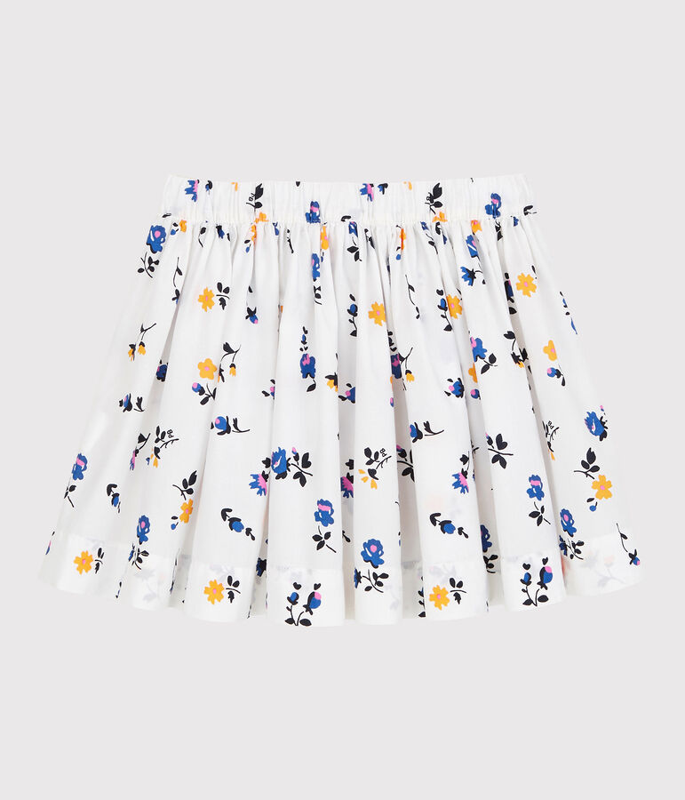 Jupe en popeline enfant fille blanc MARSHMALLOW/blanc MULTICO