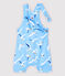 Salopette courte en serge craquante bébé garçon bleu JASMIN/blanc MULTICO