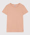 Tee-shirt LE DROIT col rond en coton Femme beige VINTAGE