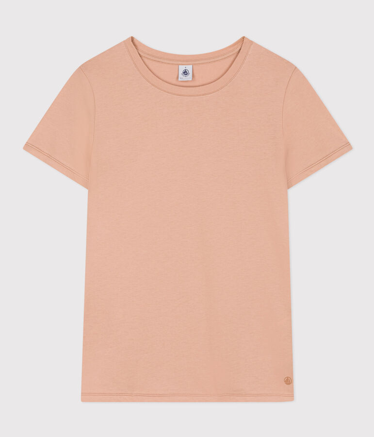 Tee-shirt LE DROIT col rond en coton Femme beige