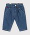 Pantalon b&eacute;b&eacute; en denim uni et broderie c&oelig;ur bleu