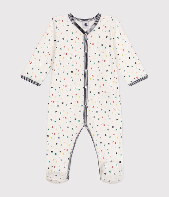 Pyjama en velours bébé blanc MARSHMALLOW/blanc MULTICO