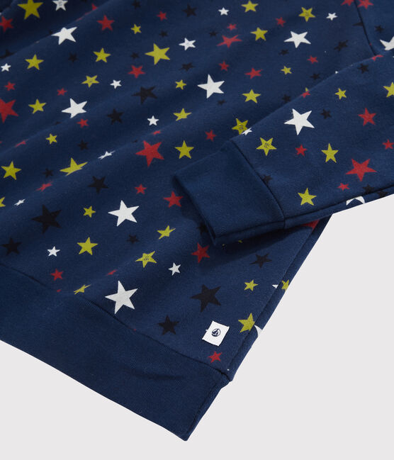 Pyjama enfant à motifs étoiles en molleton bleu MEDIEVAL/blanc MULTICO